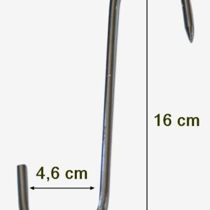 Hook in stainless steel, ø 6 Monaldi