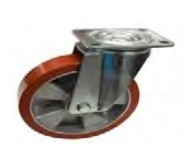 Transpallet wheel with swivel castor and brake PA160B